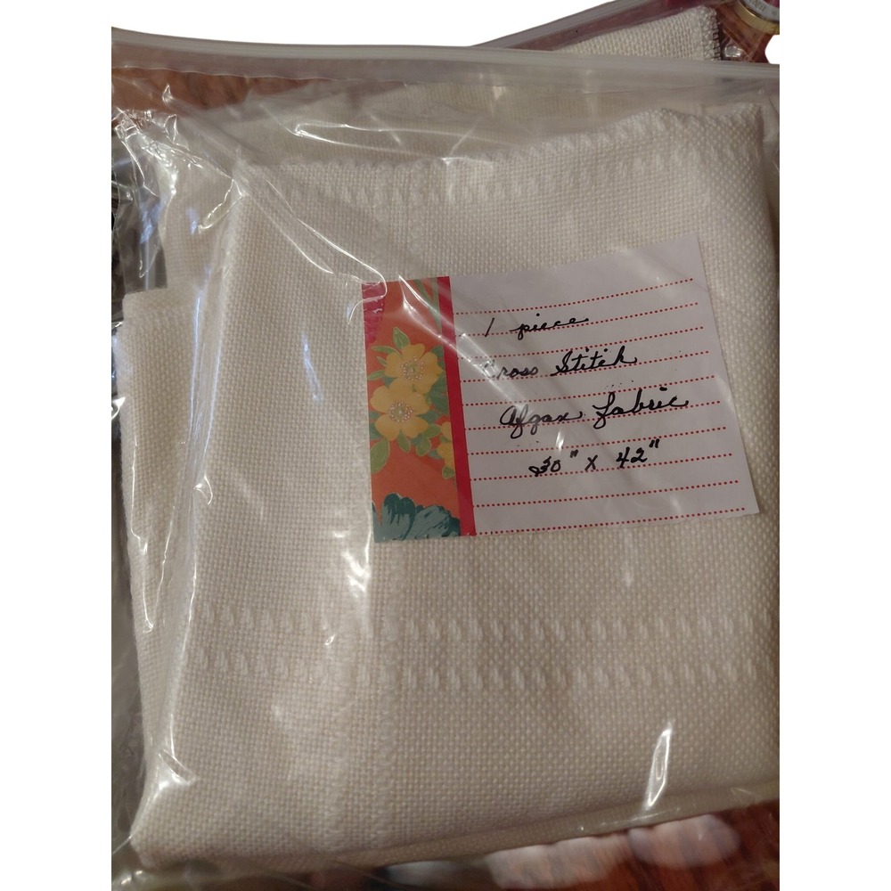 2 Pieces‎ Cross Stitch Aida Fabric 20 x 42 Off White Craft Sewing